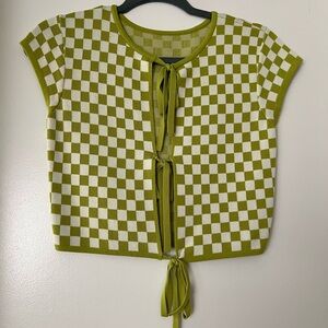 Green Checkered Women's Top